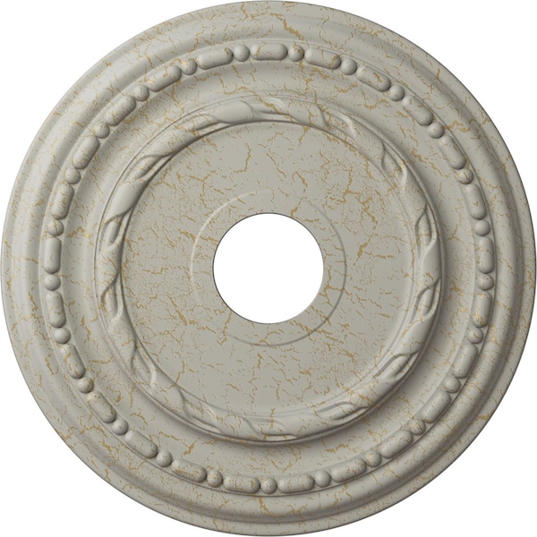 Ekena Millwork Dublin Medallion (Canopies up to 5 1/8"), 17 7/8"OD x 3 5/8"ID x 1 1/4"P, Pot of Cream Crackle CM17DUPCC - main
